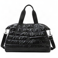 Glossy Quilted Travel Duffel Bag, 52 cm and Shoulder Strap
