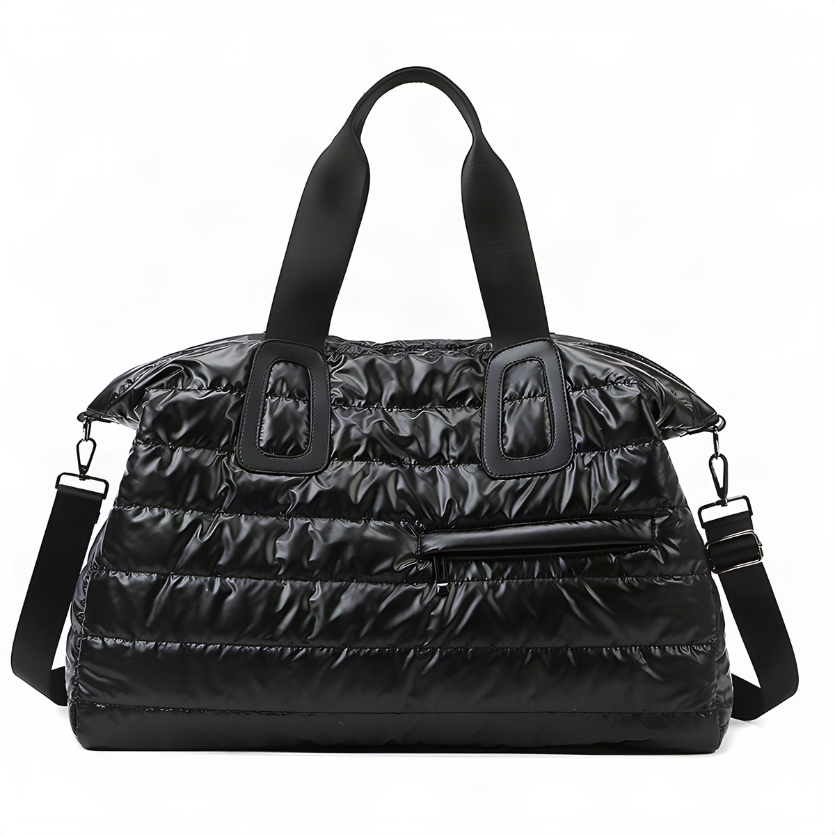 Glossy Quilted Travel Duffel Bag, 52 cm and Shoulder Strap