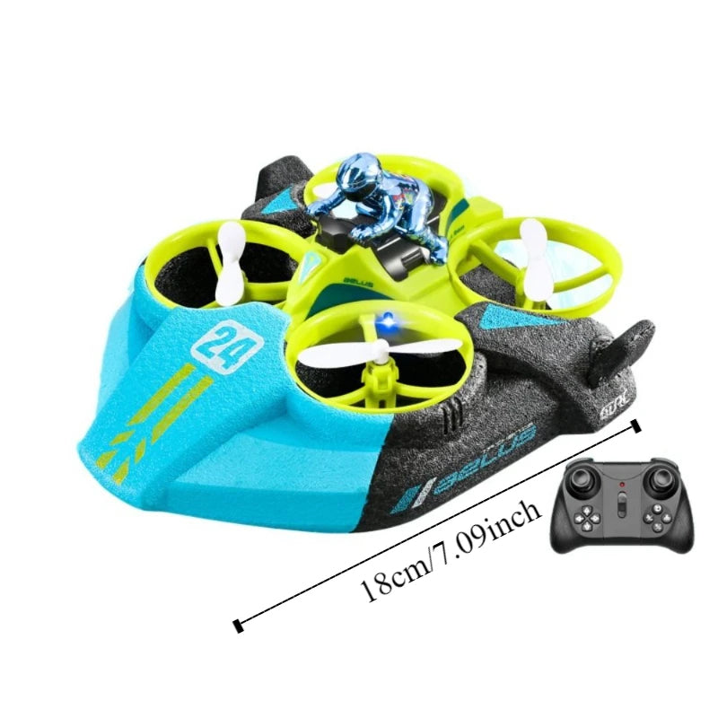 3-in-1 Mini RC Drone - Transforming Air, Land & Water Remote Control Toy