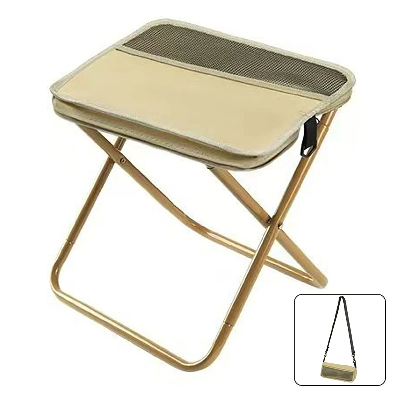 Foldable Backpack Stool - Portable Camping Chair with Storage Bag Combo