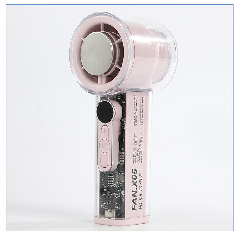 High-Speed Handheld Fan with Cooling Plate & 3000mAh Battery