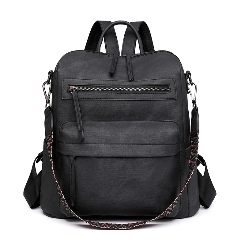 Retro PU Leather Convertible Backpack & Shoulder Bag