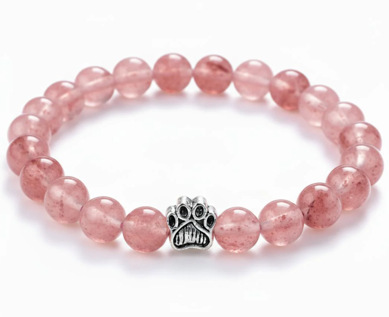 Dog Paw Bead Bracelet Natural Stone 8mm 35 Stone Options