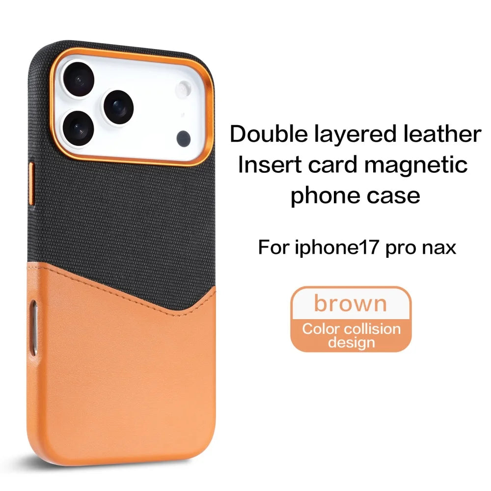 Premium Hybrid Leather Fabric Case for iPhone (Luxurious Texture & Slim Protection)