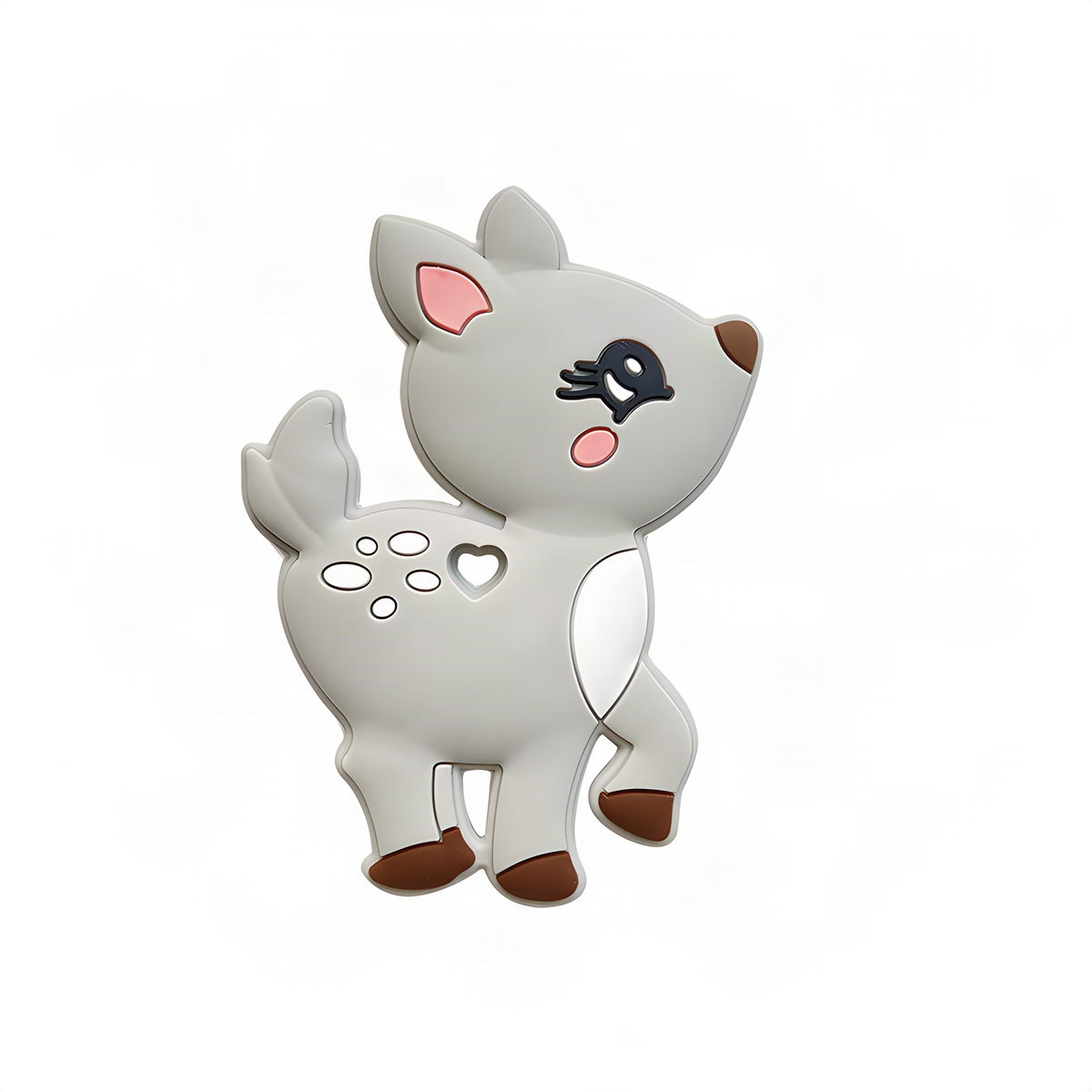 Silicone Deer Baby Teether with Rounded Edges in Five Colors