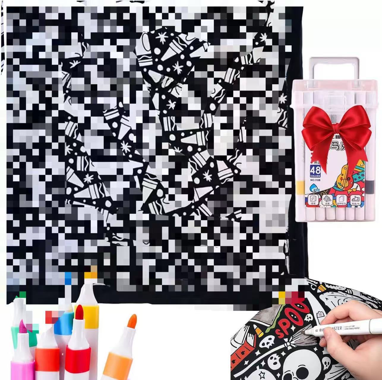 DIY Coloring Blanket with 12 Fabric Markers – Velvet