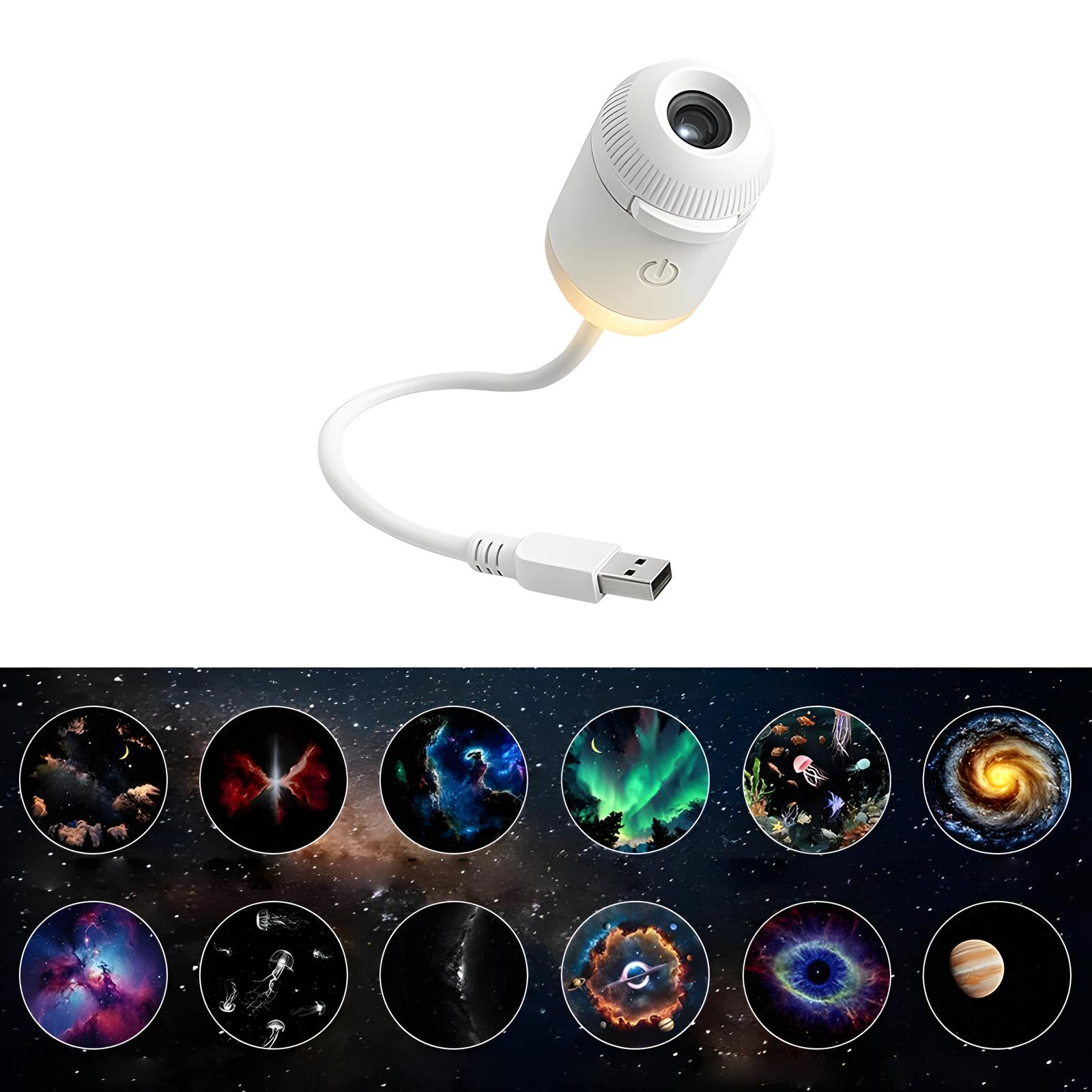 USB Star Projector with Interchangeable Space Slide Discs