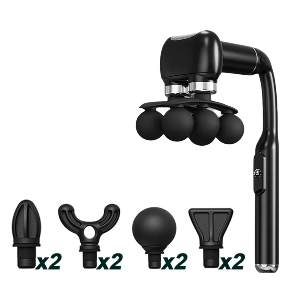 Percussion Massage Gun with 6 Heads and Detachable Handle