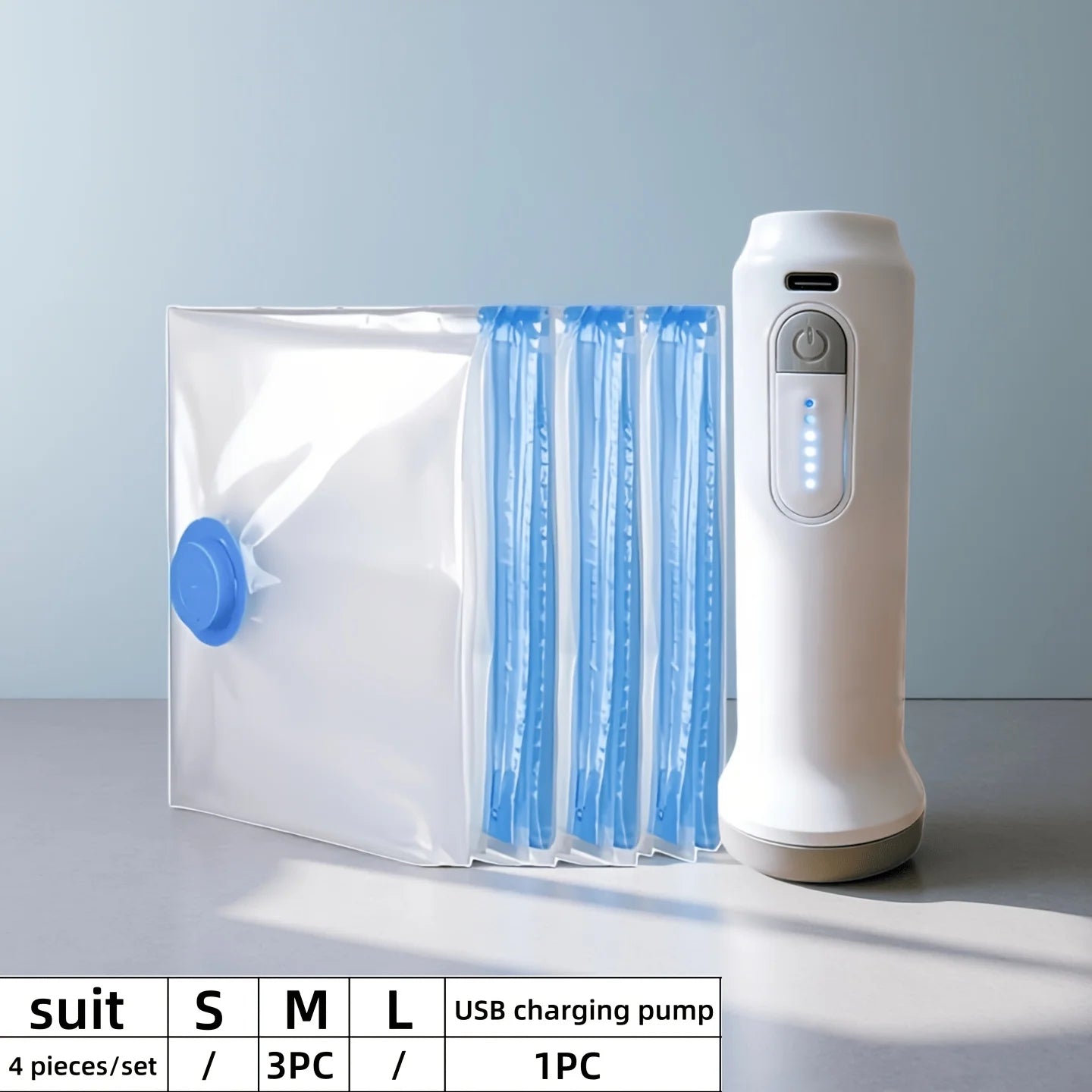 Rechargeable Vacuum Storage Bags Set with Electric Pump