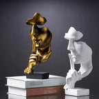 Abstract Face Sculpture - Silence is Golden Thinker Statue - TradixPro
