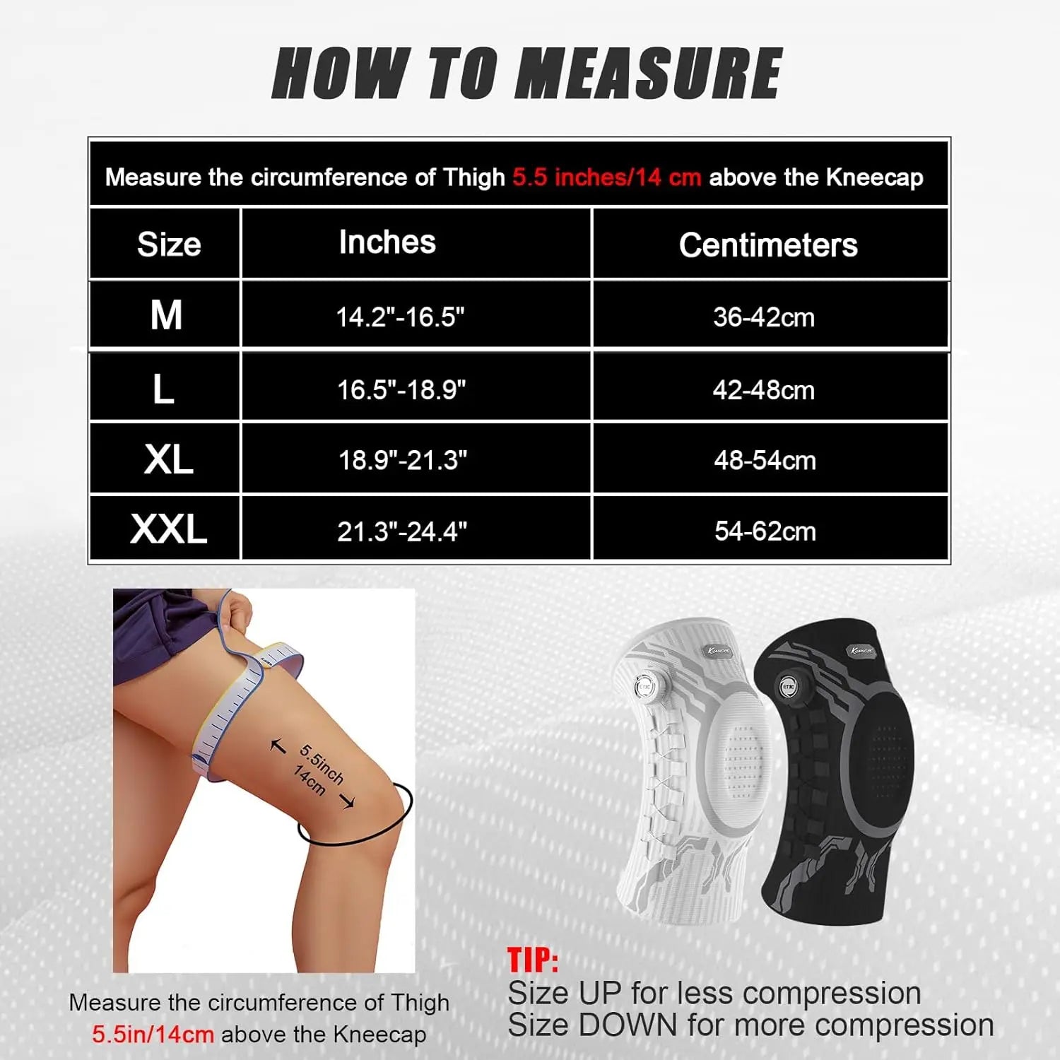 Adjustable Knee Brace with Patella Gel Pad & Stabilizers - M to XXL - TradixPro