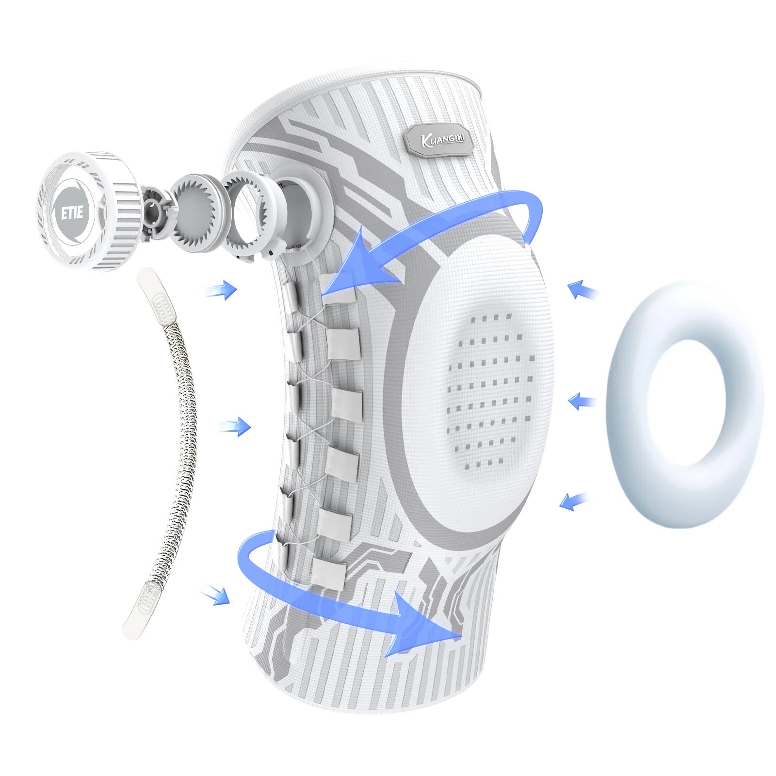 Adjustable Knee Brace with Patella Gel Pad & Stabilizers - M to XXL - TradixPro