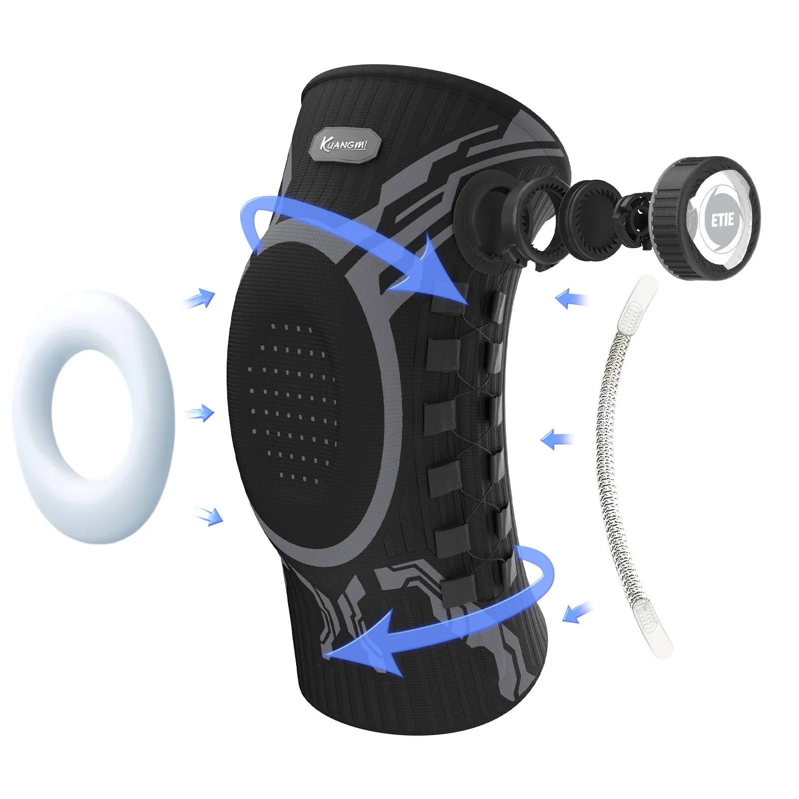 Adjustable Knee Brace with Patella Gel Pad & Stabilizers - M to XXL - TradixPro