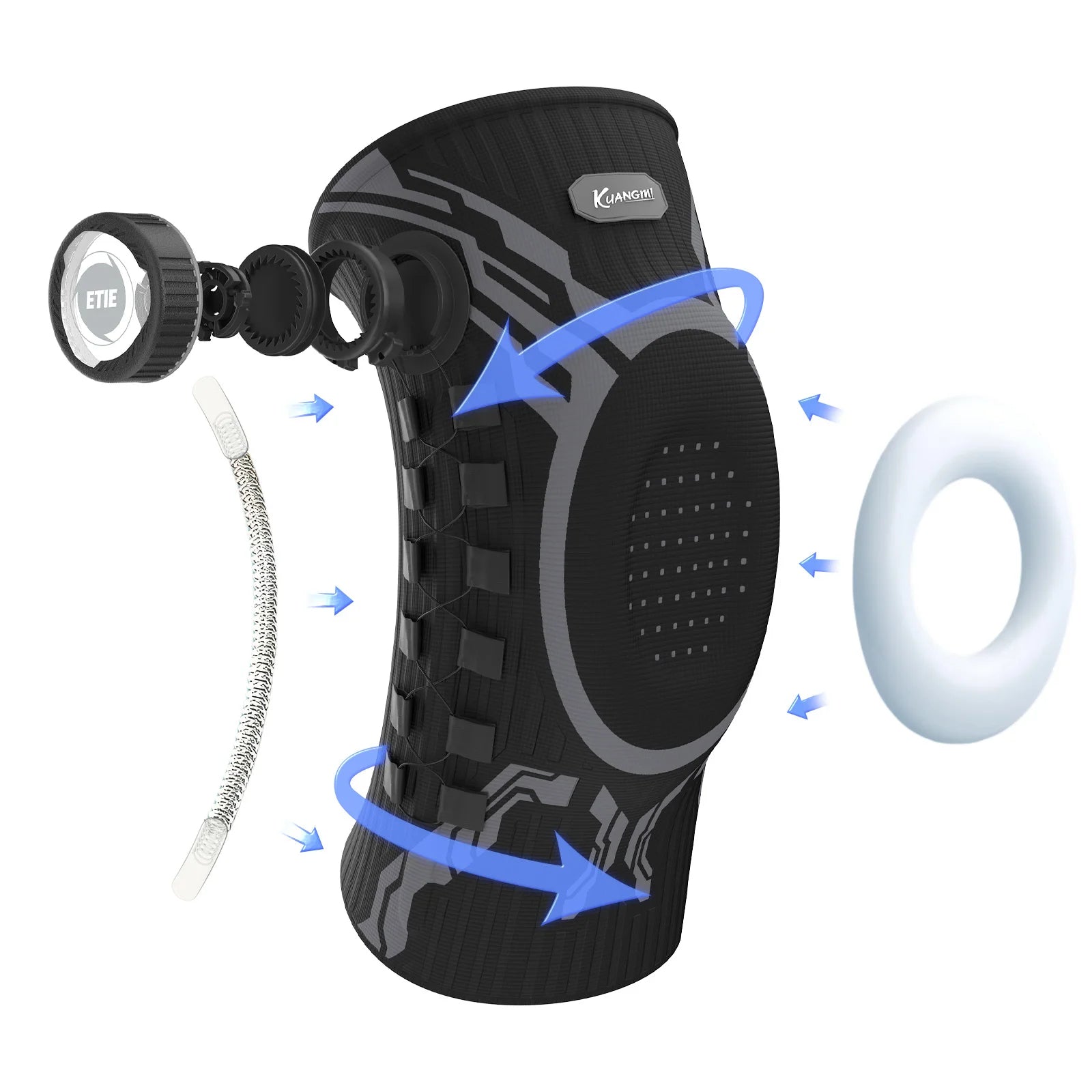 Adjustable Knee Brace with Patella Gel Pad & Stabilizers - M to XXL - TradixPro