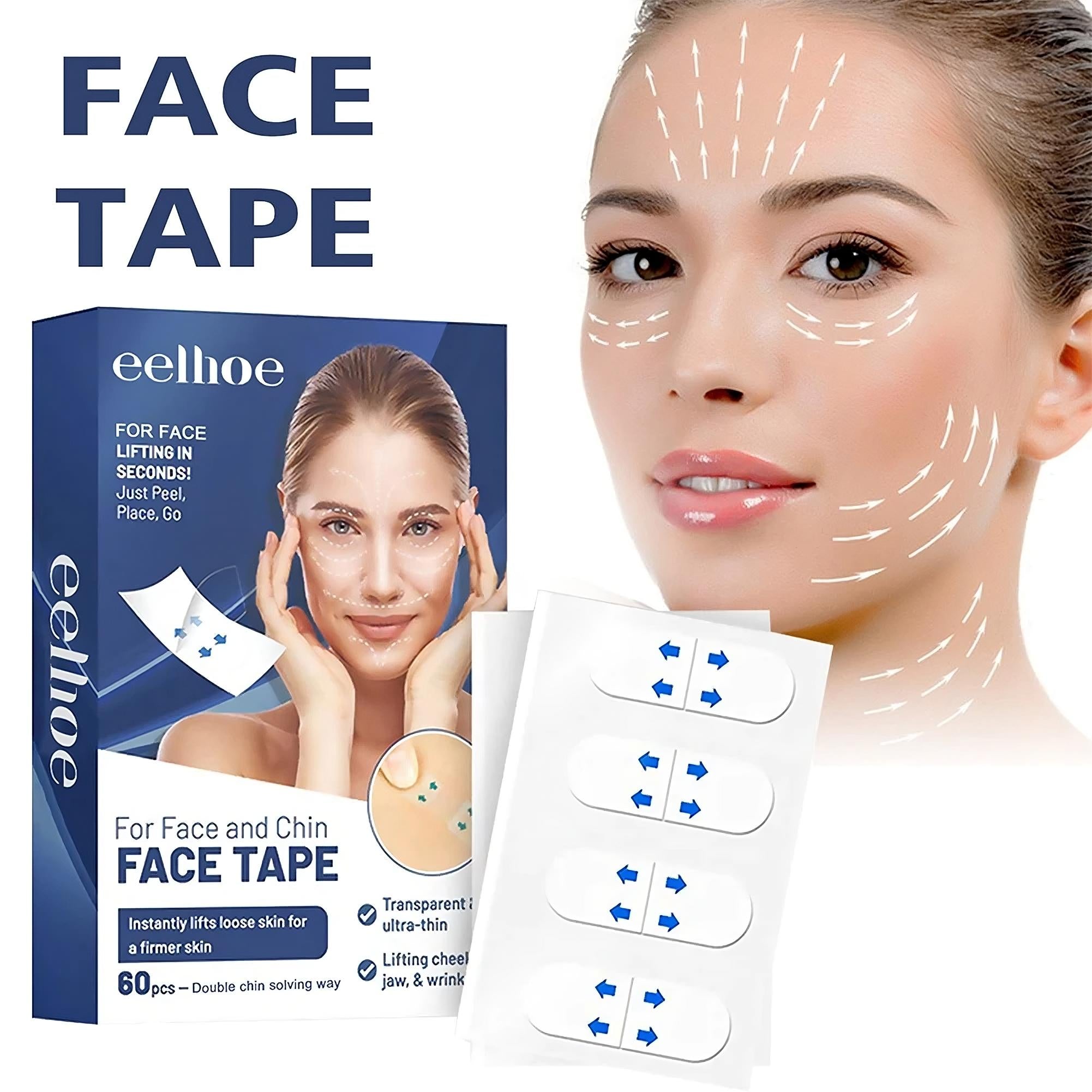 Anti-Wrinkle Face Lifting Stickers - Invisible Tightening Patches - TradixPro