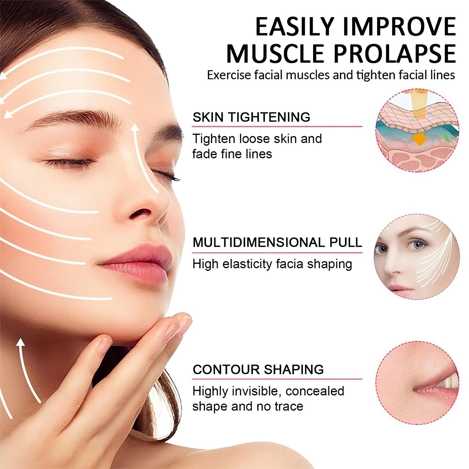 Anti-Wrinkle Face Lifting Stickers - Invisible Tightening Patches - TradixPro