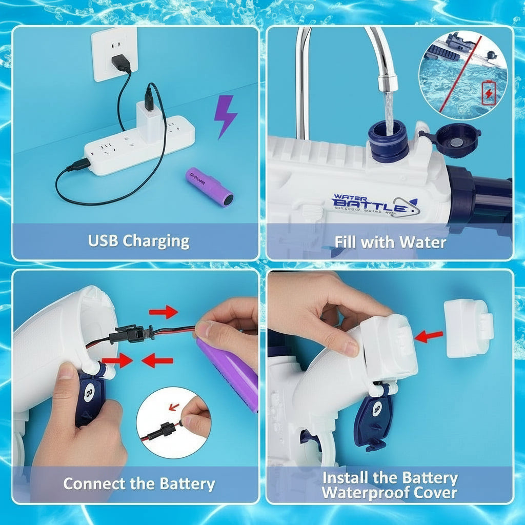 Automatic Electric Water Blaster Rifle (High-Power, Long-Range Summer Fun) - TradixPro