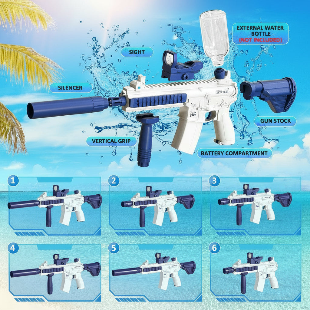 Automatic Electric Water Blaster Rifle (High-Power, Long-Range Summer Fun) - TradixPro