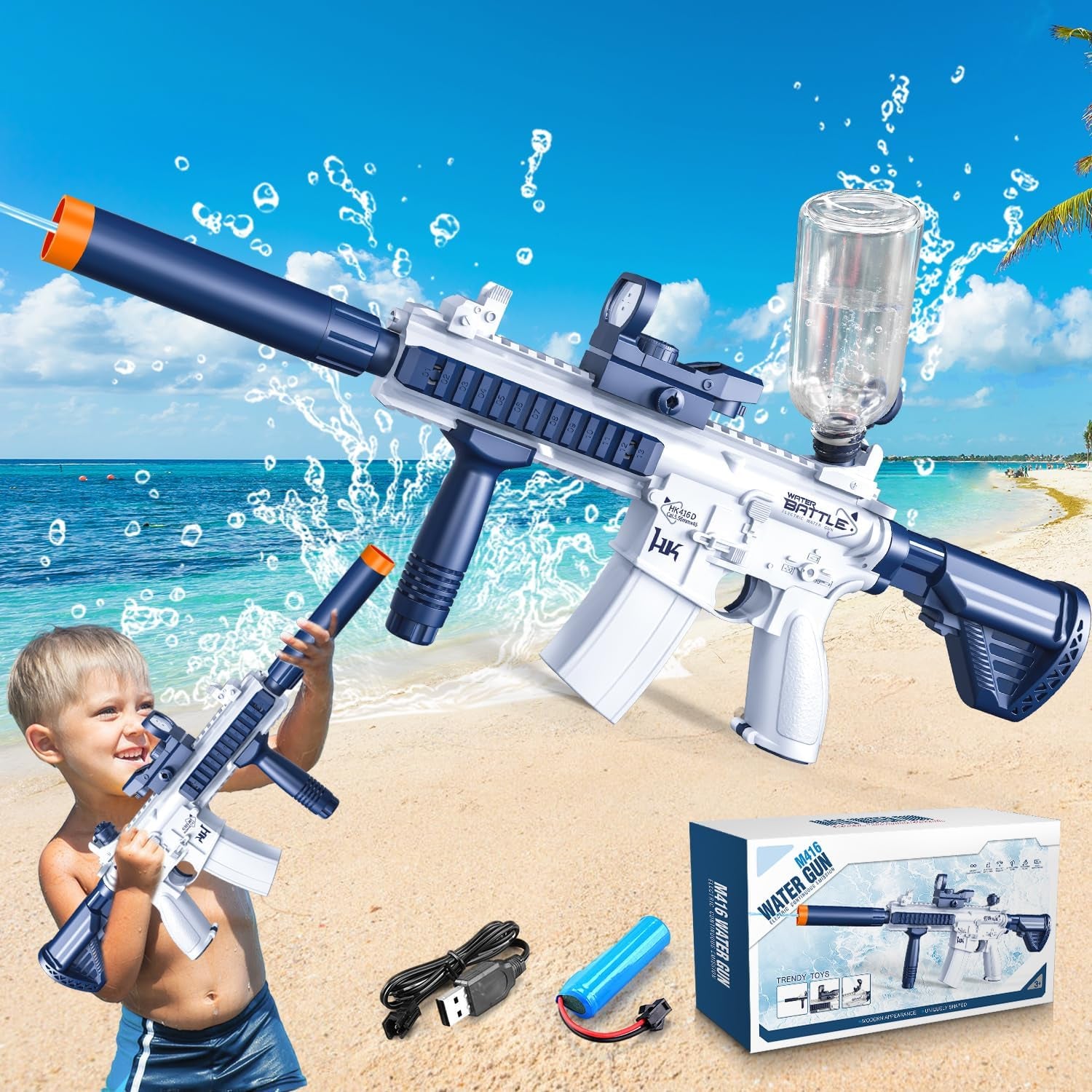 Automatic Electric Water Blaster Rifle (High-Power, Long-Range Summer Fun) - TradixPro