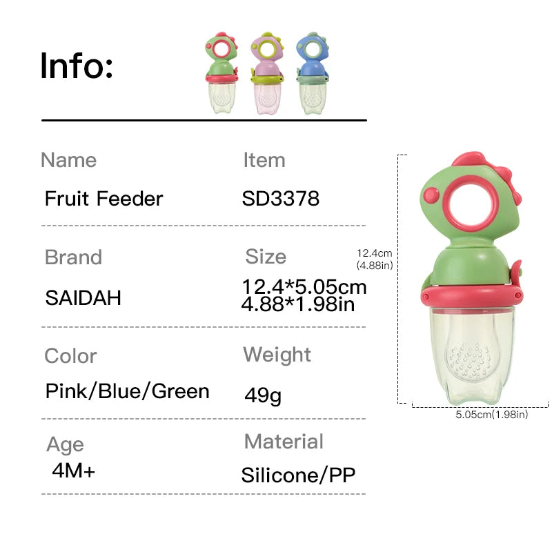 Baby Fruit Feeder Silicone Mesh Teething Toy - 3 Colors & Sizes - TradixPro