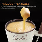 Ceramic Fondue Mug 130ML - Chocolate & Cheese Melting Cup with Candle - TradixPro
