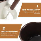 Ceramic Fondue Mug 130ML - Chocolate & Cheese Melting Cup with Candle - TradixPro