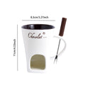 Ceramic Fondue Mug 130ML - Chocolate & Cheese Melting Cup with Candle - TradixPro