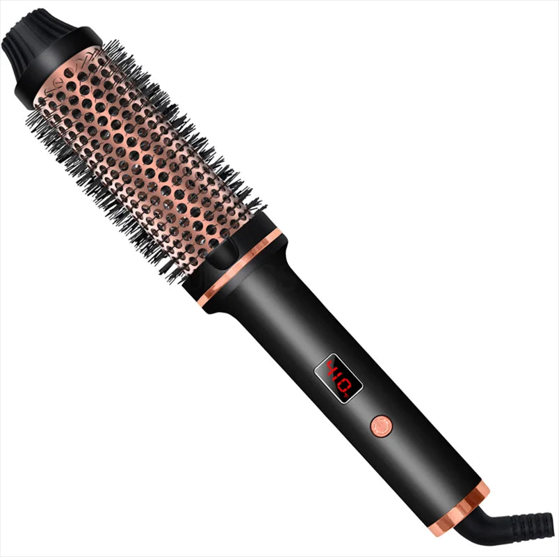 Ceramic Hair Curler Brush - Heated Styling Tool for Smooth Curls & Waves - TradixPro