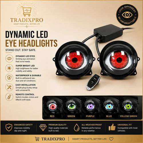 Dynamic LED Headlight Kit with 6 Remote-Controlled Light Modes
