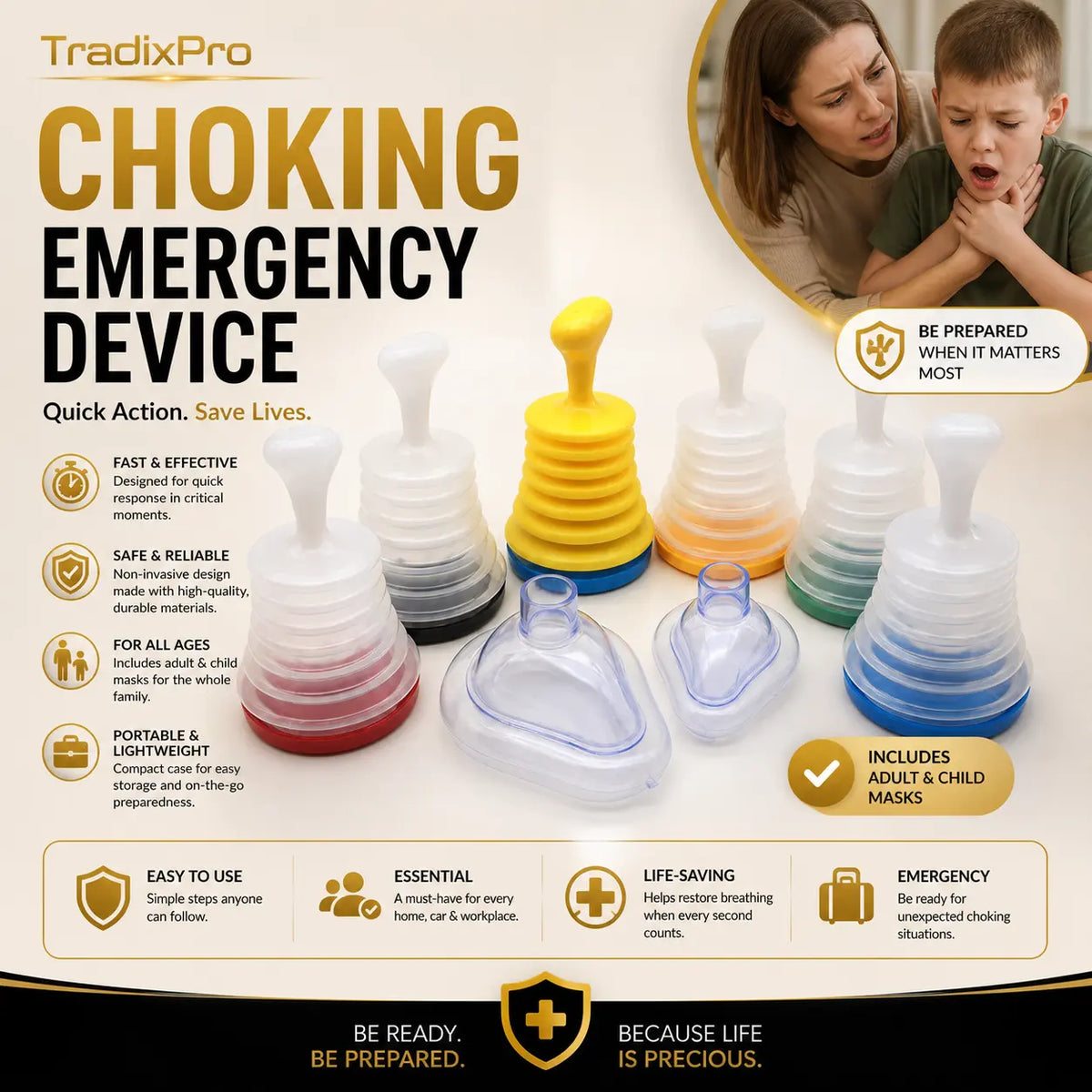 Choking Rescue Mask for First Aid Practice & Preparedness