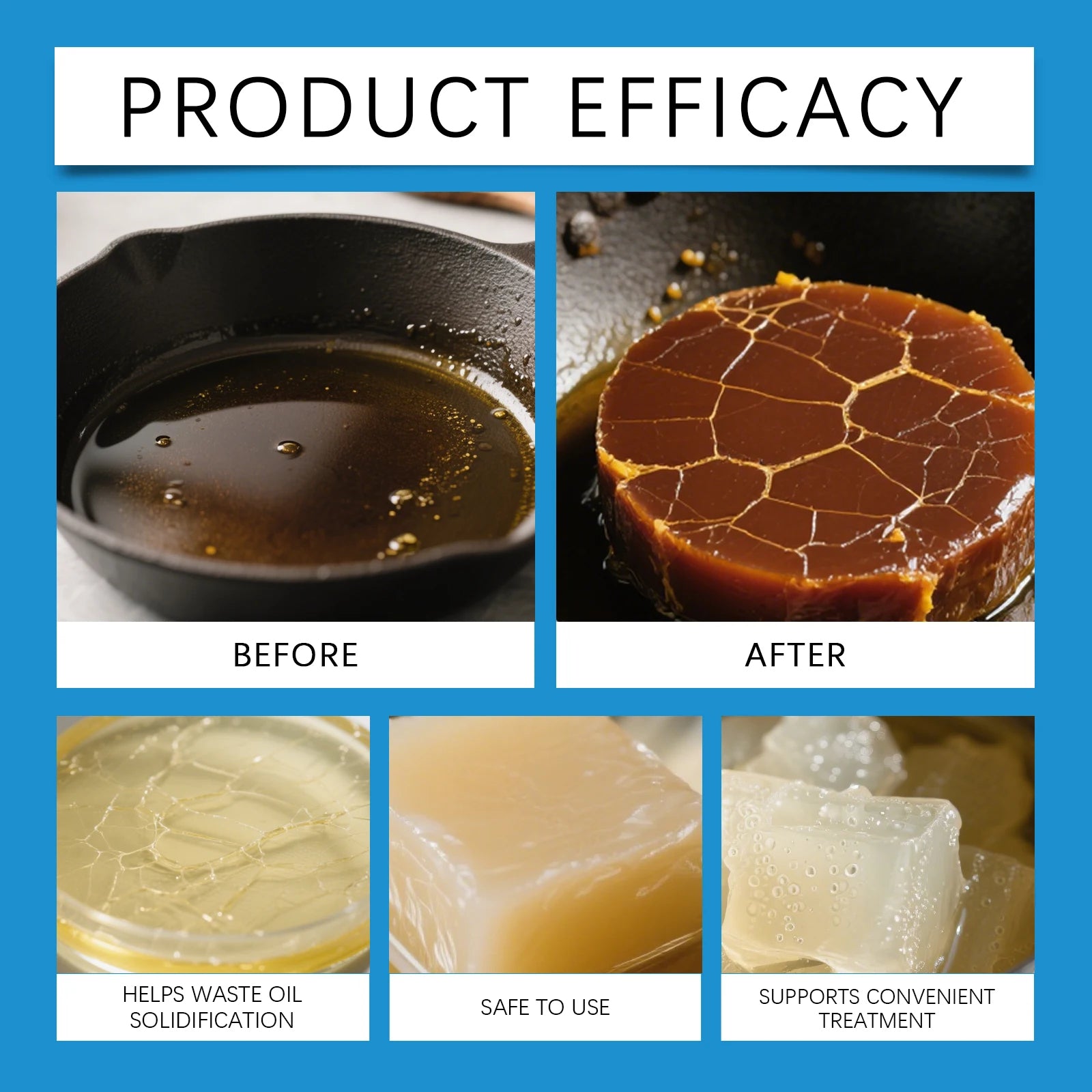 Cooking Oil Solidifier Powder - Fast Grease Hardener for Easy Disposal - TradixPro