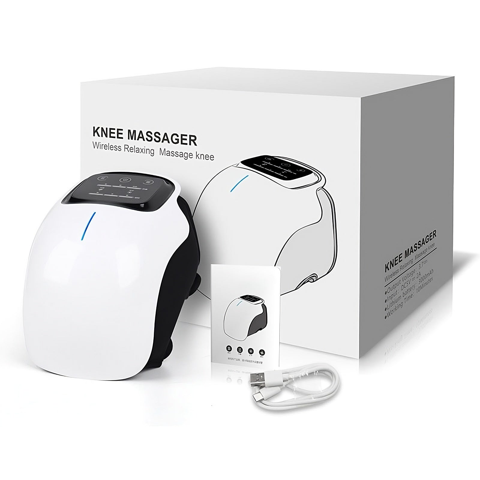 Cordless Knee Massager with Heat & Red Light Therapy | Rechargeable - TradixPro