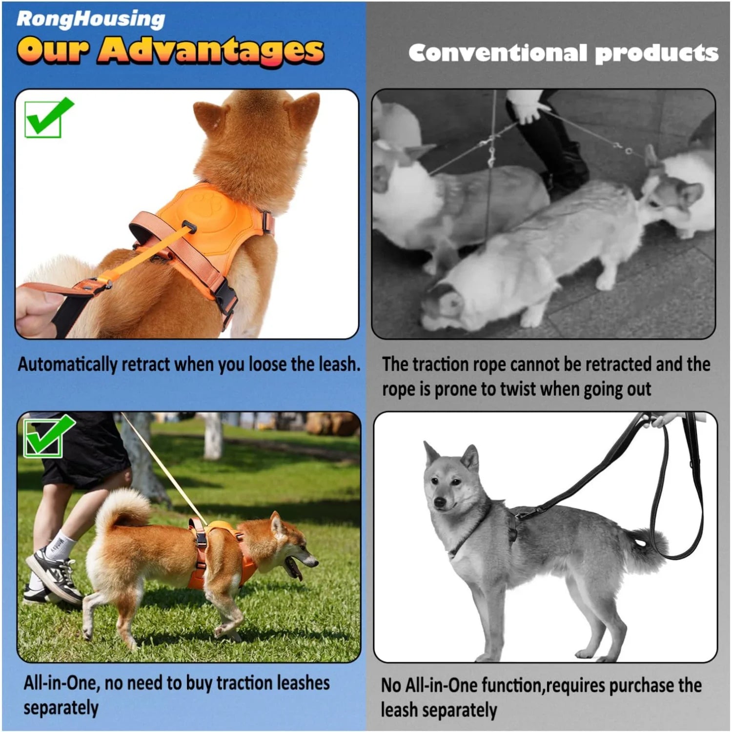 Dog Harness and Automatic Retractable Leash Kit - TradixPro