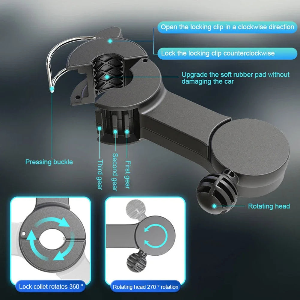 Dual-Head Car Seat Fan with 360° Rotation - Rechargeable Cooling for Kids & Pets - TradixPro