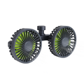 Dual-Head Car Seat Fan with 360° Rotation - Rechargeable Cooling for Kids & Pets - TradixPro