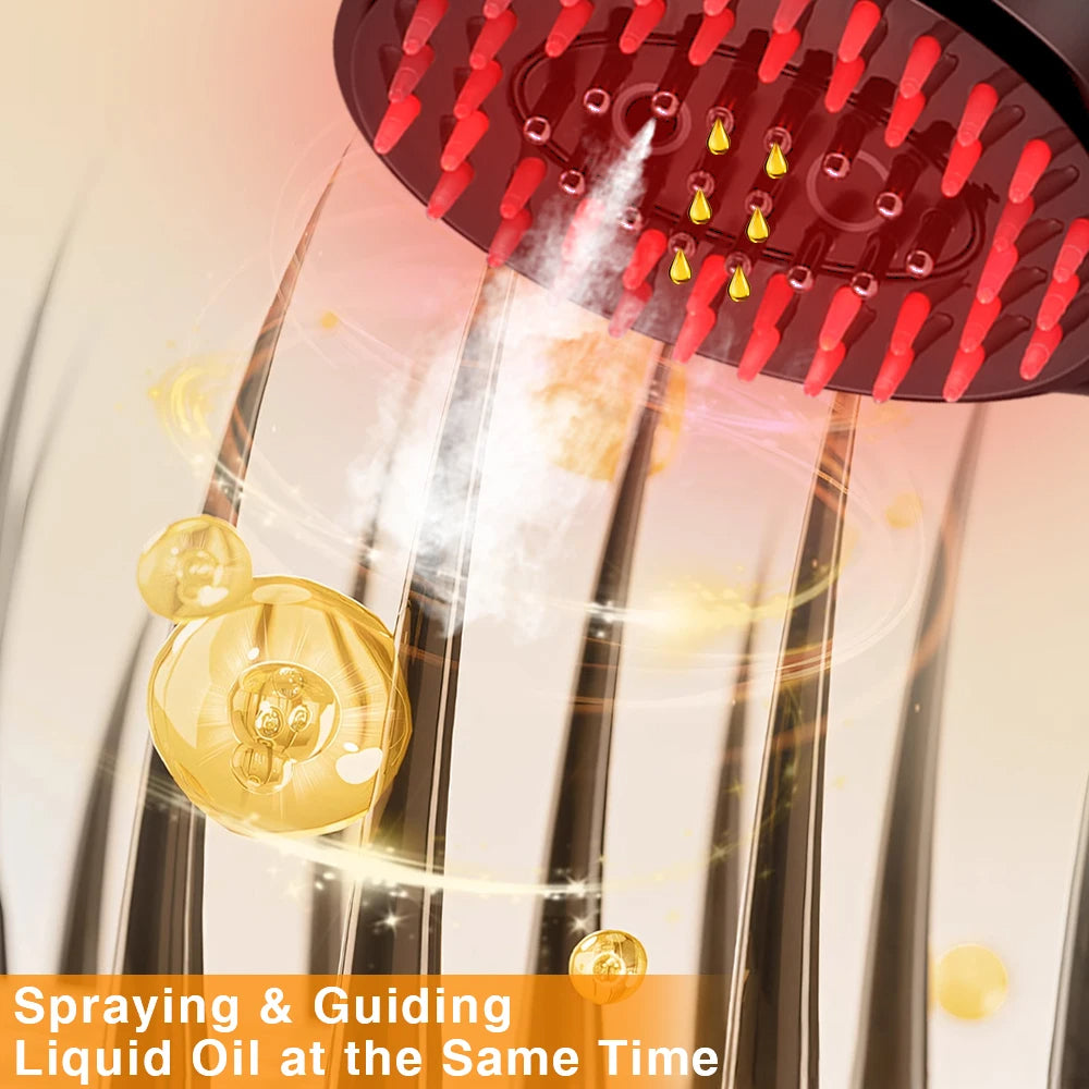 EMS Electric Scalp Massage Comb - LED Light Therapy & Nano Mist Sprayer - TradixPro