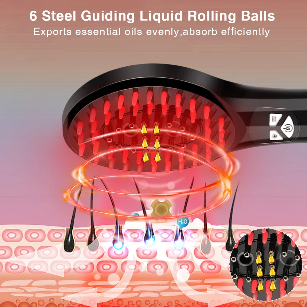 EMS Electric Scalp Massage Comb - LED Light Therapy & Nano Mist Sprayer - TradixPro