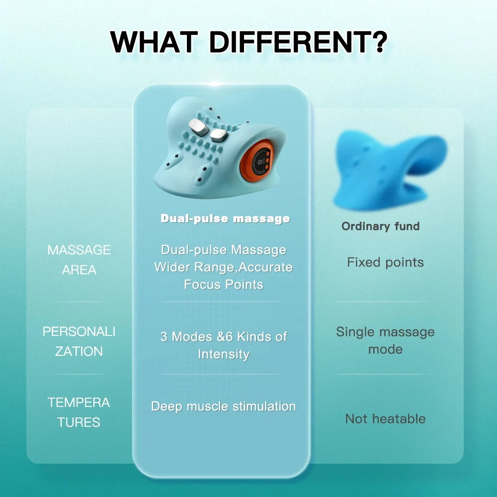 EMS Neck Relaxation Massager - 6-Speed Heat & Vibration for Comfort - TradixPro