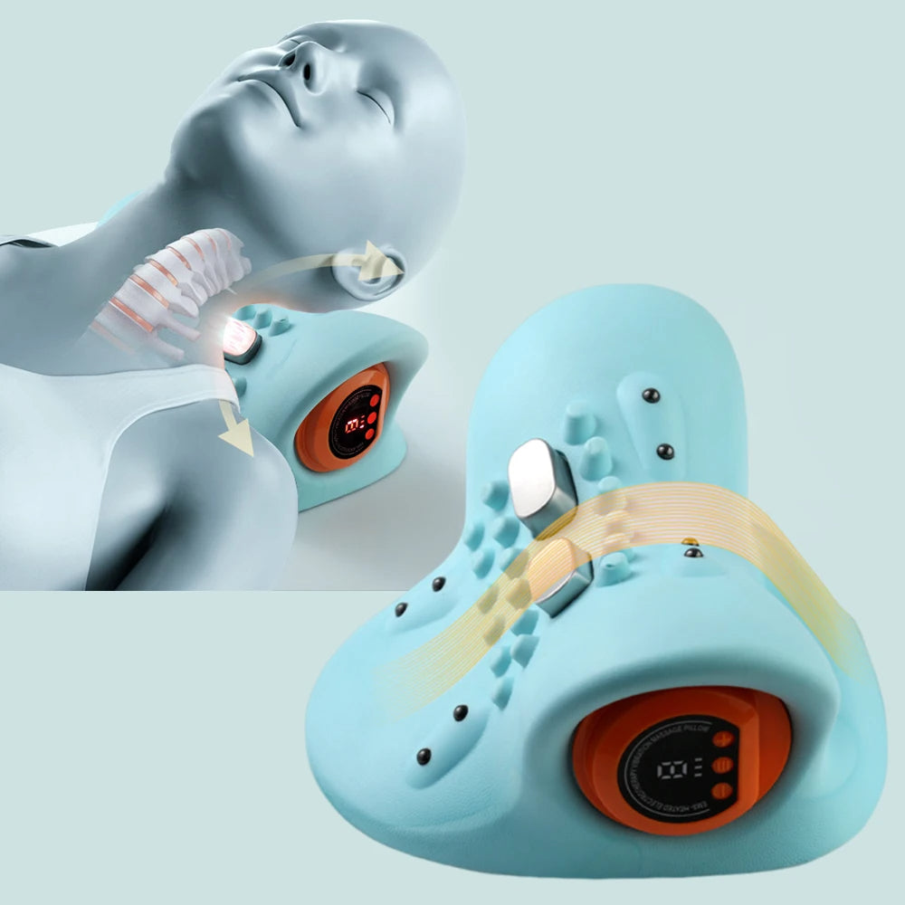 EMS Neck Relaxation Massager - 6-Speed Heat & Vibration for Comfort - TradixPro