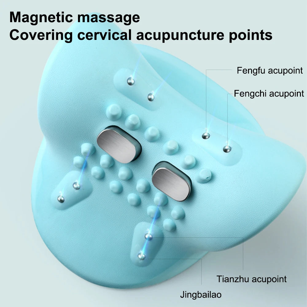 EMS Neck Relaxation Massager - 6-Speed Heat & Vibration for Comfort - TradixPro