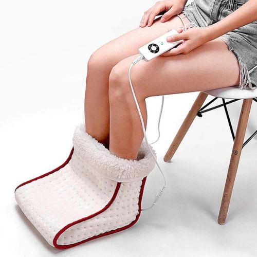 Electric Foot Warmer - Heated Plush Slipper Massager for Cozy Winter Feet - TradixPro