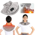 Electric Heated Neck & Shoulder Wrap - USB Vibration Massage Therapy Pad - TradixPro