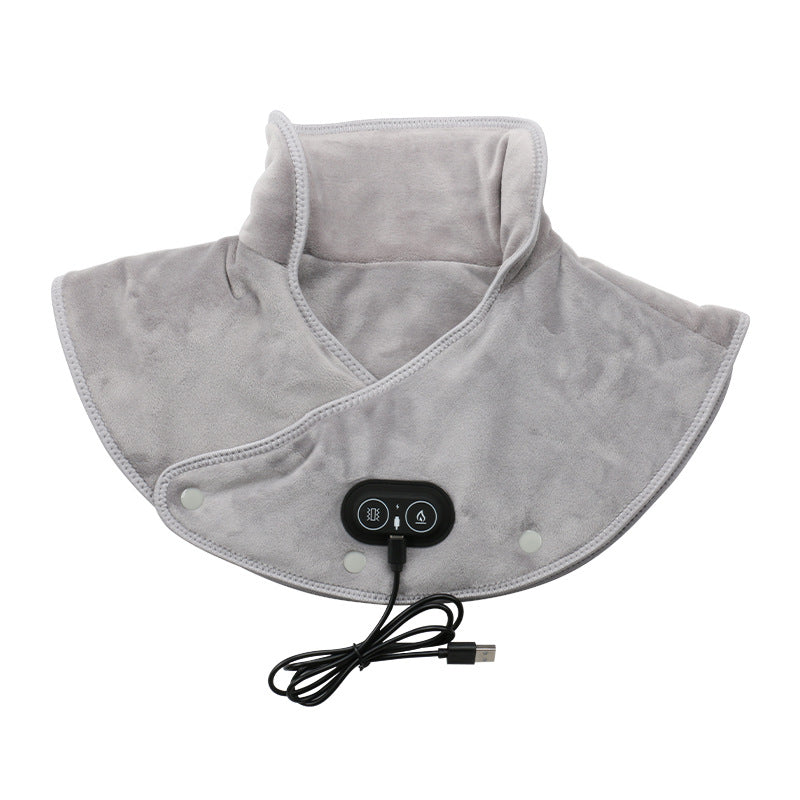 Electric Heated Neck & Shoulder Wrap - USB Vibration Massage Therapy Pad - TradixPro