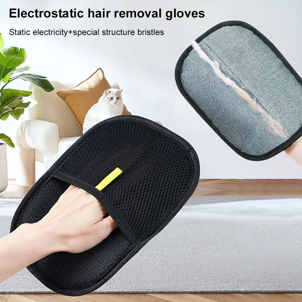 Electrostatic Pet Hair Remover Glove - Reusable Fur Cleaning Tool - TradixPro