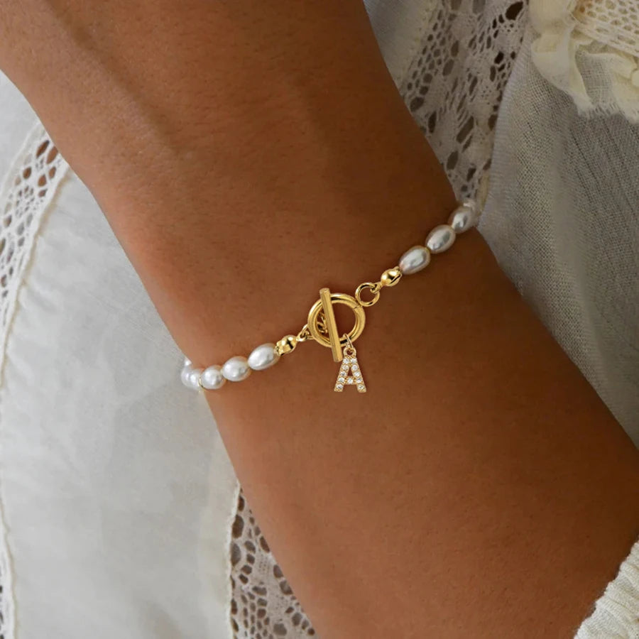 Elegant Pave Zircon Initial Bracelet (Personalized & Sparkly Statement) - TradixPro