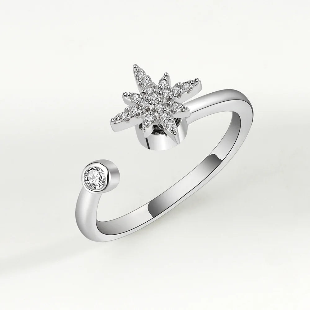 Elegant Spinning Fidget Ring - Adjustable Crystal Copper Ring - TradixPro