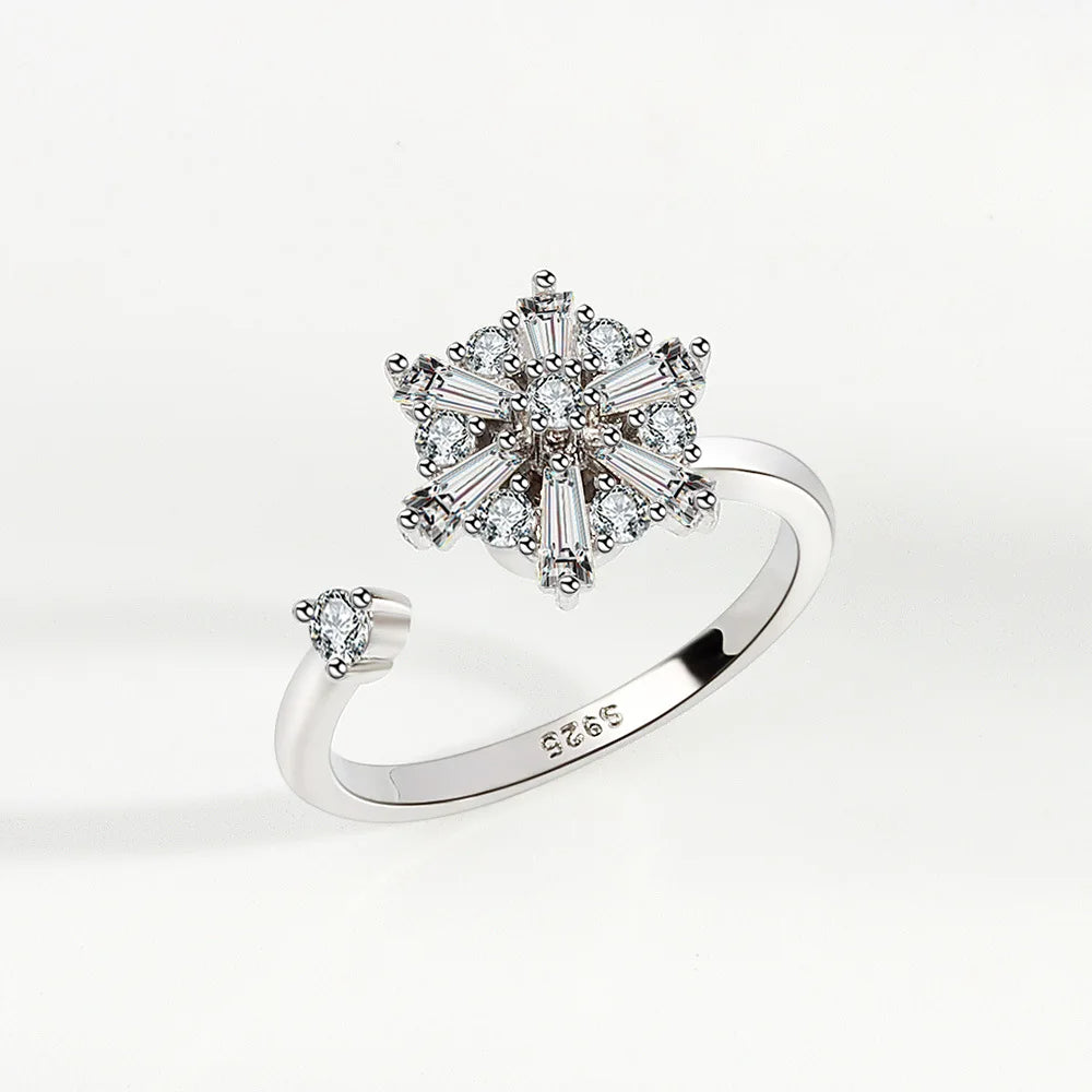 Elegant Spinning Fidget Ring - Adjustable Crystal Copper Ring - TradixPro