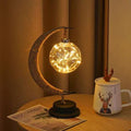 Enchanted Lunar Lamp - Crescent Moon Night Light with Glass Globe - TradixPro