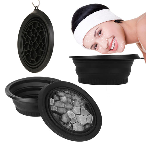 Facial Ice Bath Bowl - Collapsible Silicone Face Ice Therapy | Built-In Ice Tray - TradixPro