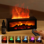 Fireplace Humidifier with Essential Oil Diffuser - 7 LED Colors & Remote - TradixPro